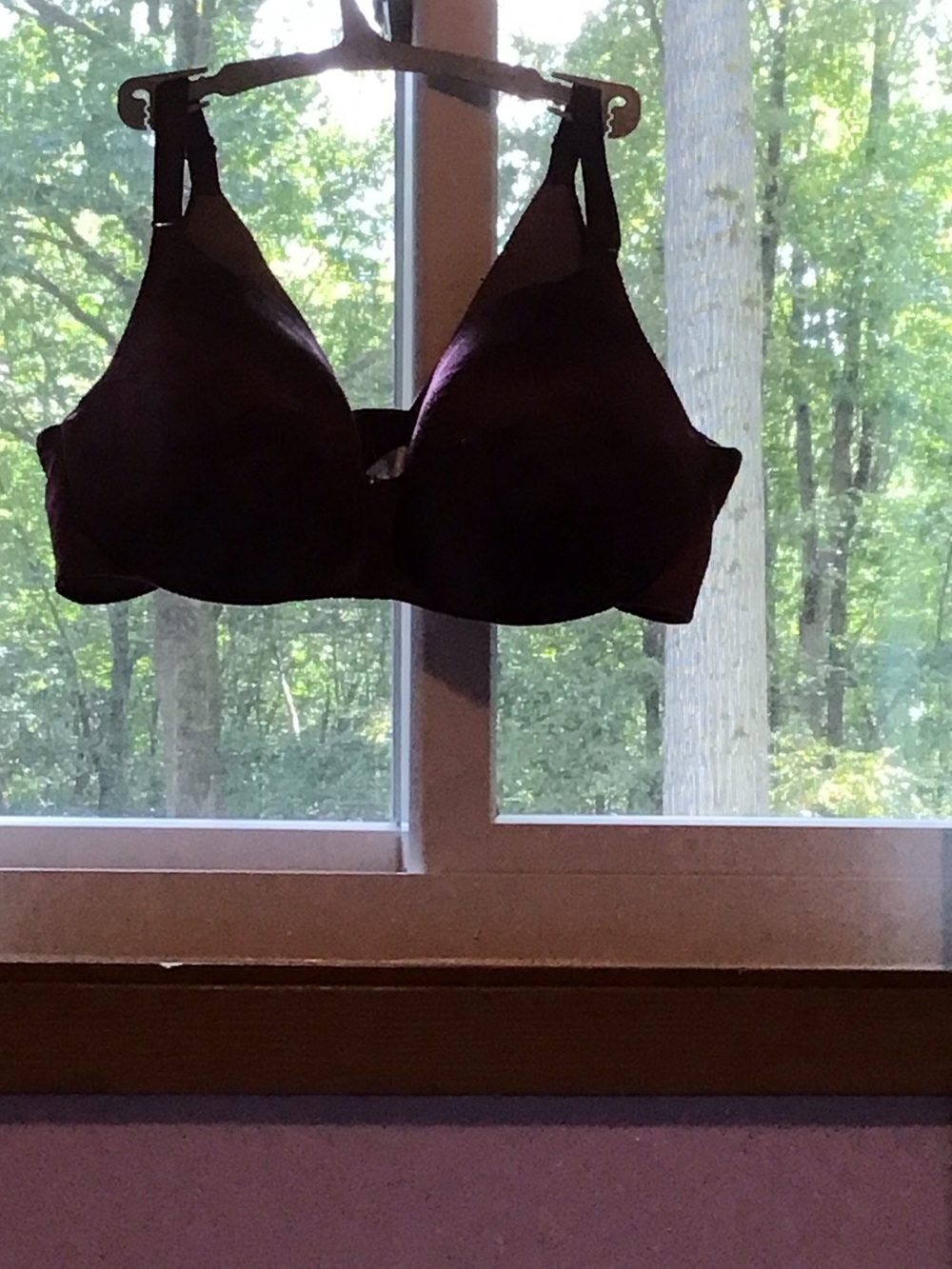 Burgundy lace lightly lined full coverage bra